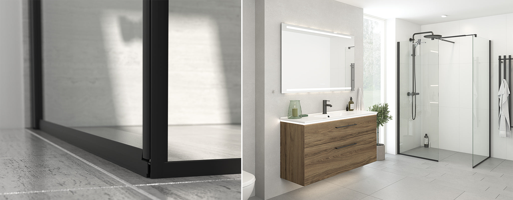 Dansani Match brusekabine i sort