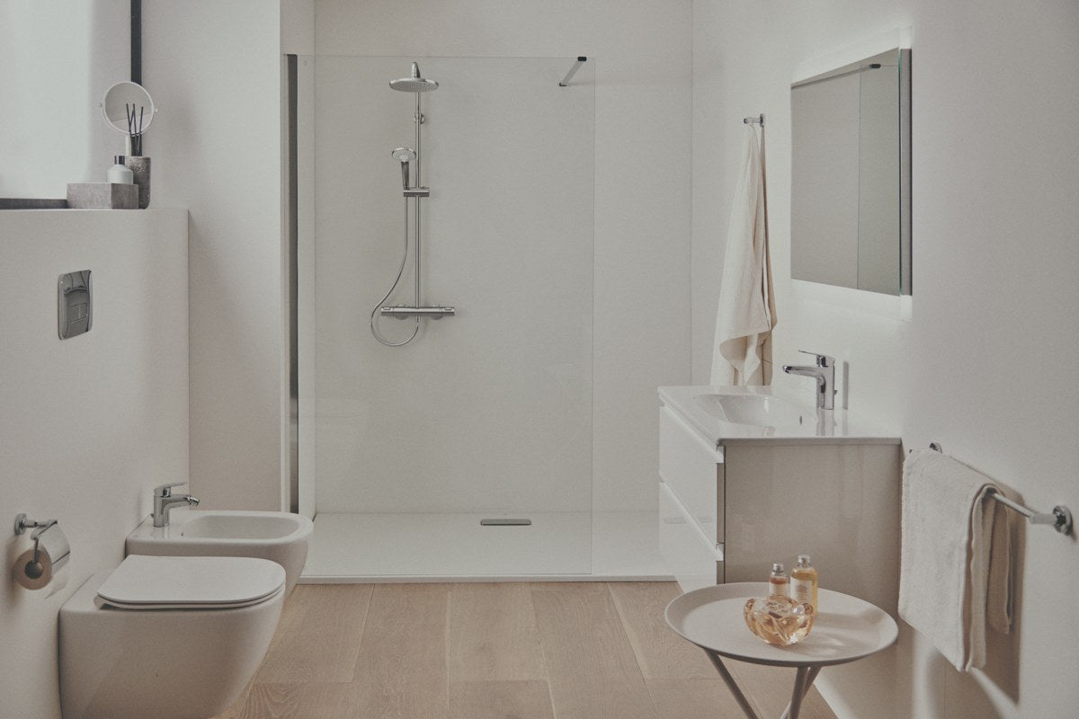 Ideal Standard Ceratherm T25 brusesystem med termostat, krom – miljøbillede