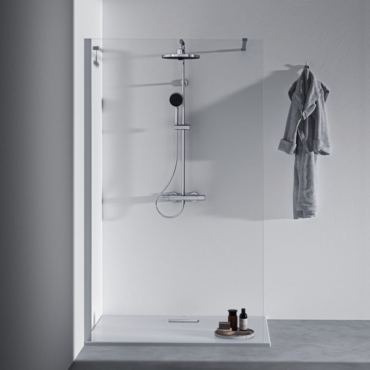 Ideal Standard Ceratherm T25+ brusesystem med termostat, krom – miljøbillede