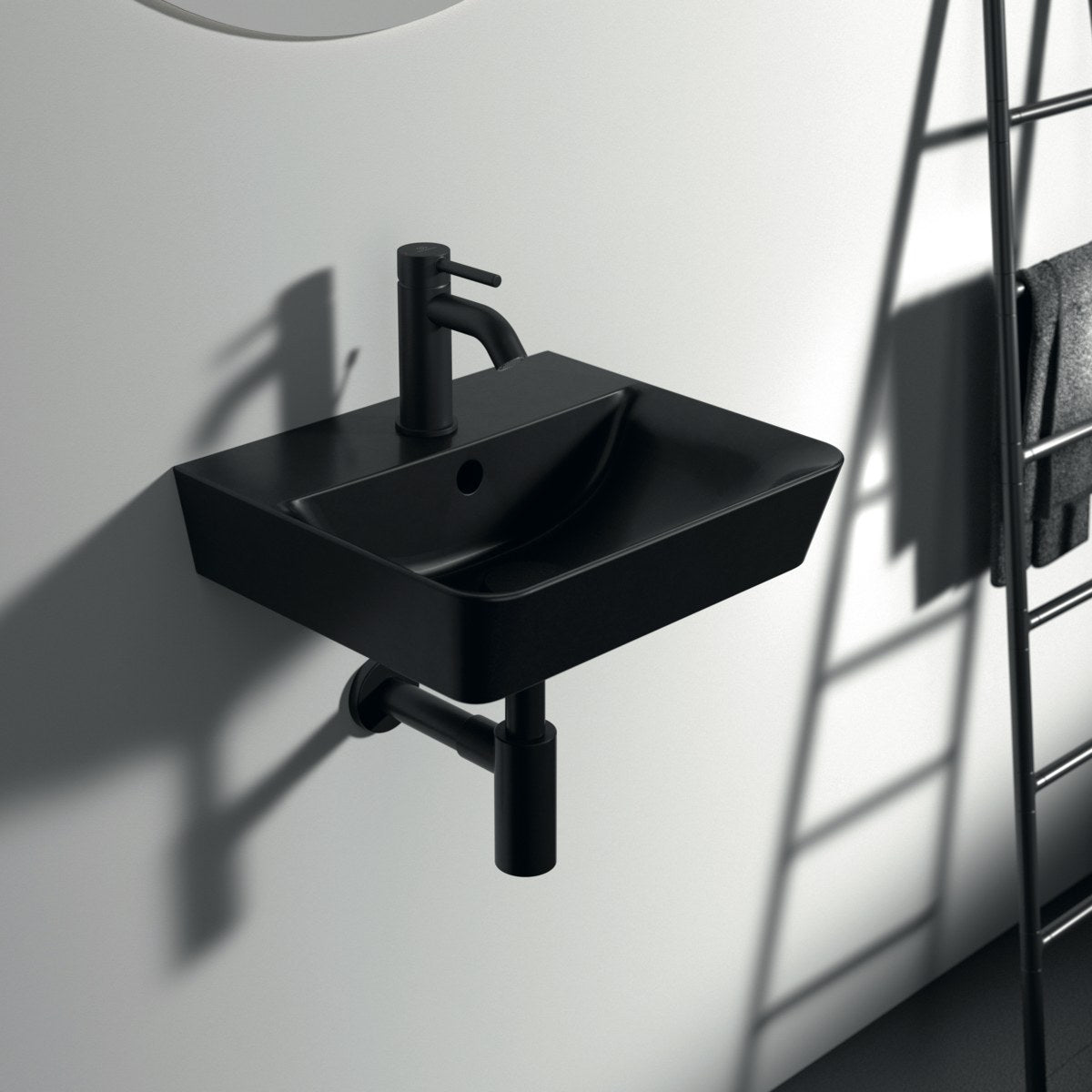 Ideal Standard Connect Air håndvask, 40x35 cm, mat sort – miljøbillede