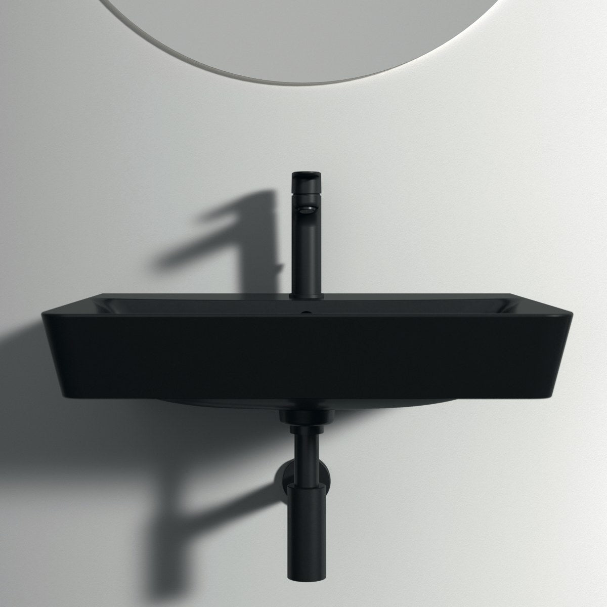 Ideal Standard Connect Air håndvask, 60x46 cm, mat sort – miljøbillede