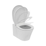 Ideal Standard Connect Air væghængt toilet uden skyllekant inkl. soft close-sæde, hvid