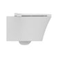 Ideal Standard Connect Air væghængt toilet uden skyllekant inkl. soft close-sæde, hvid – set fra siden