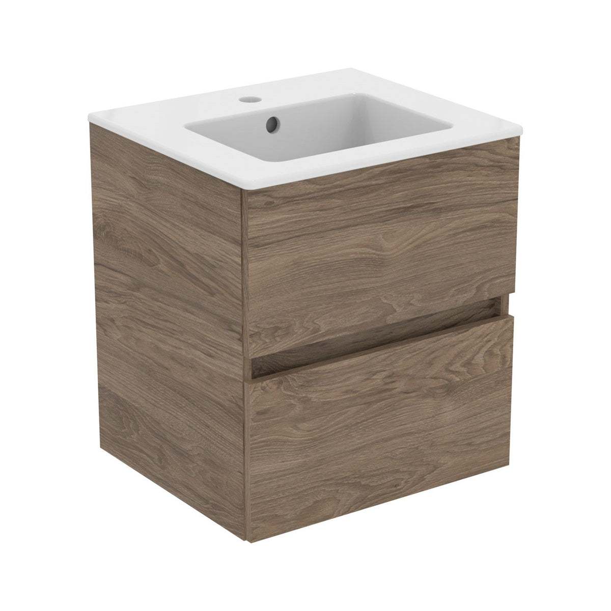 Ideal Standard Eurovit+ badeværelsesmøbel inkl. håndvask, 51 cm, flint hickory