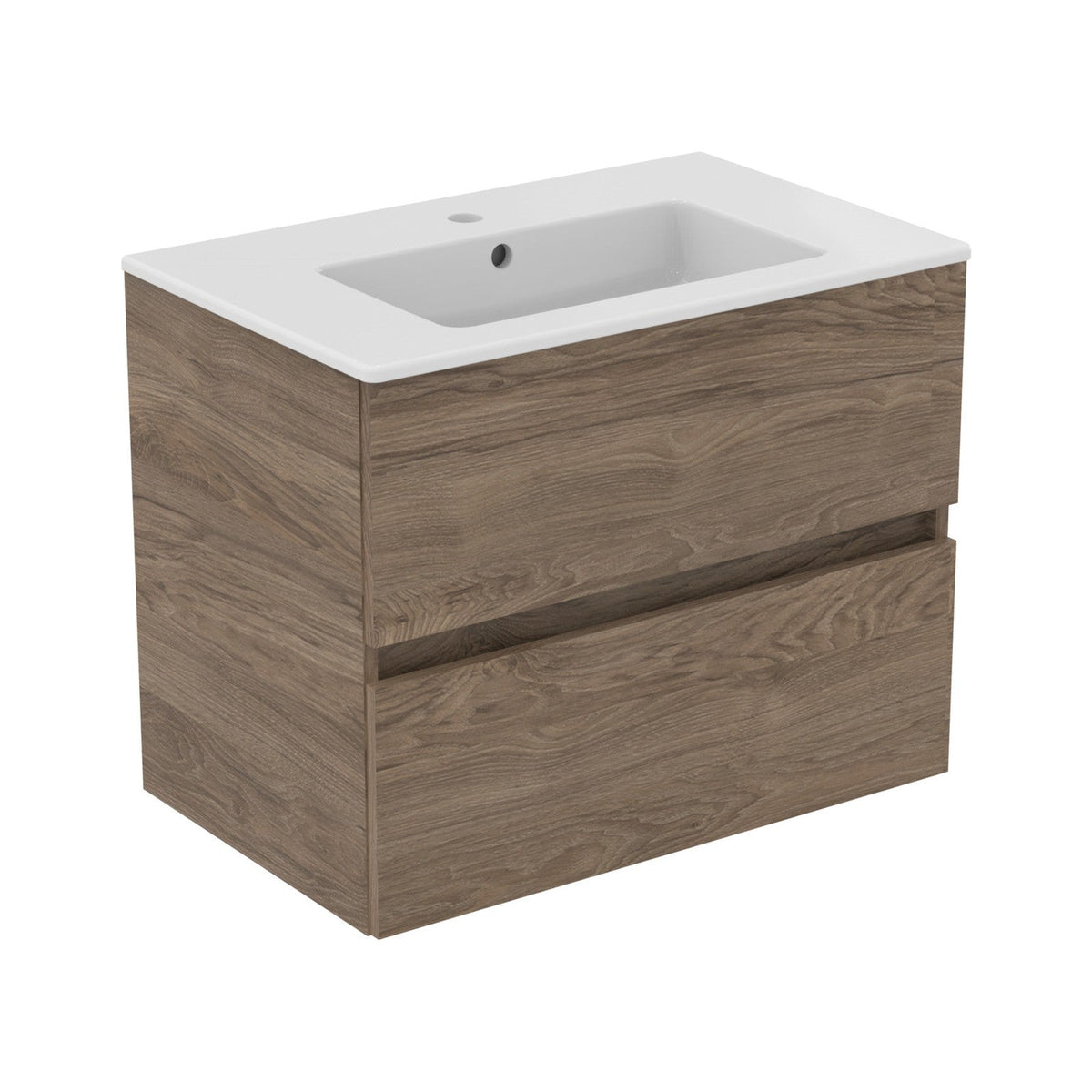 Ideal Standard Eurovit+ badeværelsesmøbel inkl. håndvask, 71 cm, flint hickory