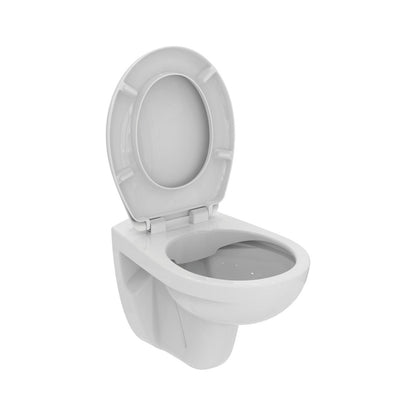 Ideal Standard Eurovit væghængt toilet uden skyllekant inkl. soft close-sæde, hvid