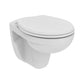 Ideal Standard Eurovit væghængt toilet uden skyllekant inkl. soft close-sæde, hvid