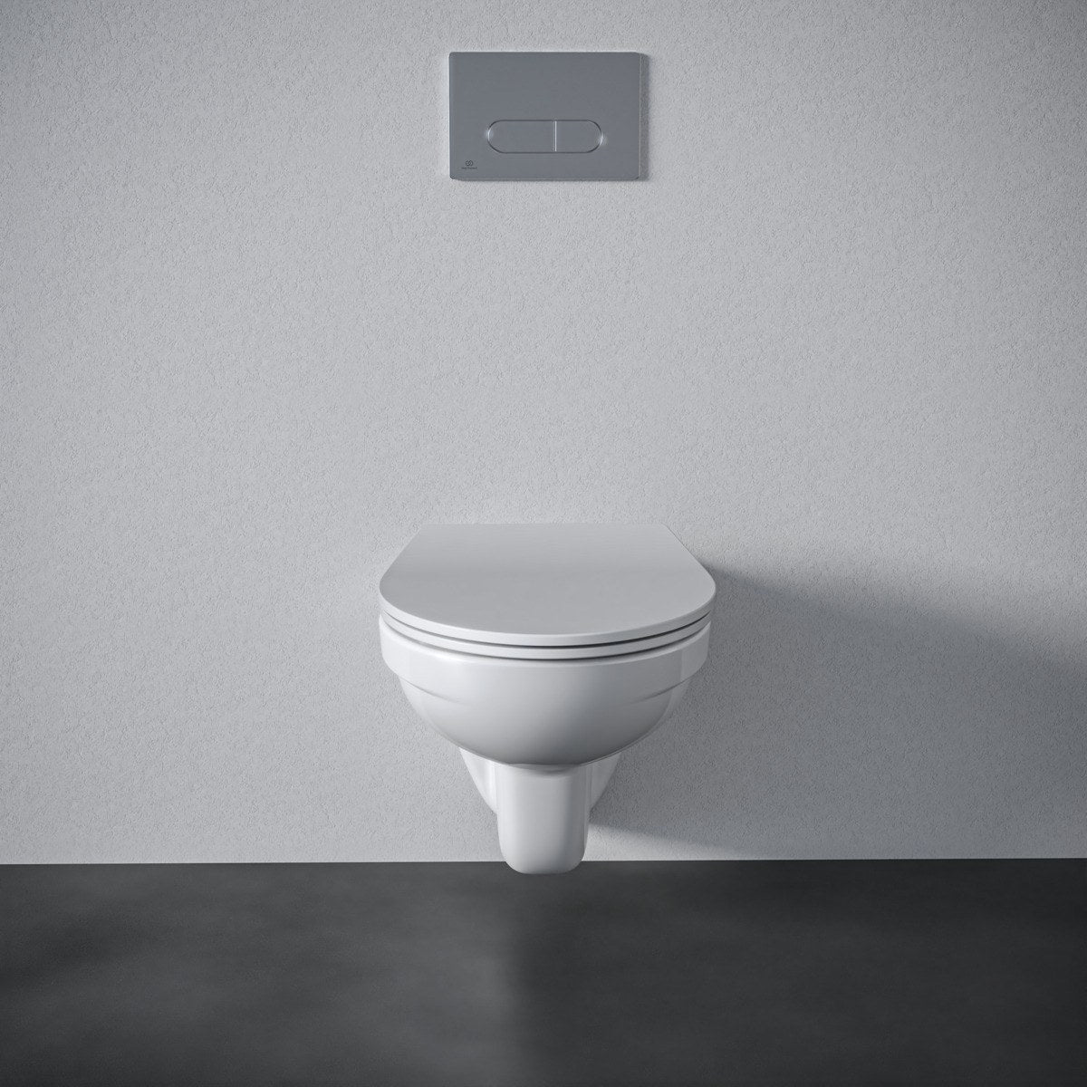 Ideal Standard Eurovit væghængt toilet uden skyllekant inkl. soft close-sæde, hvid – miljøbillede