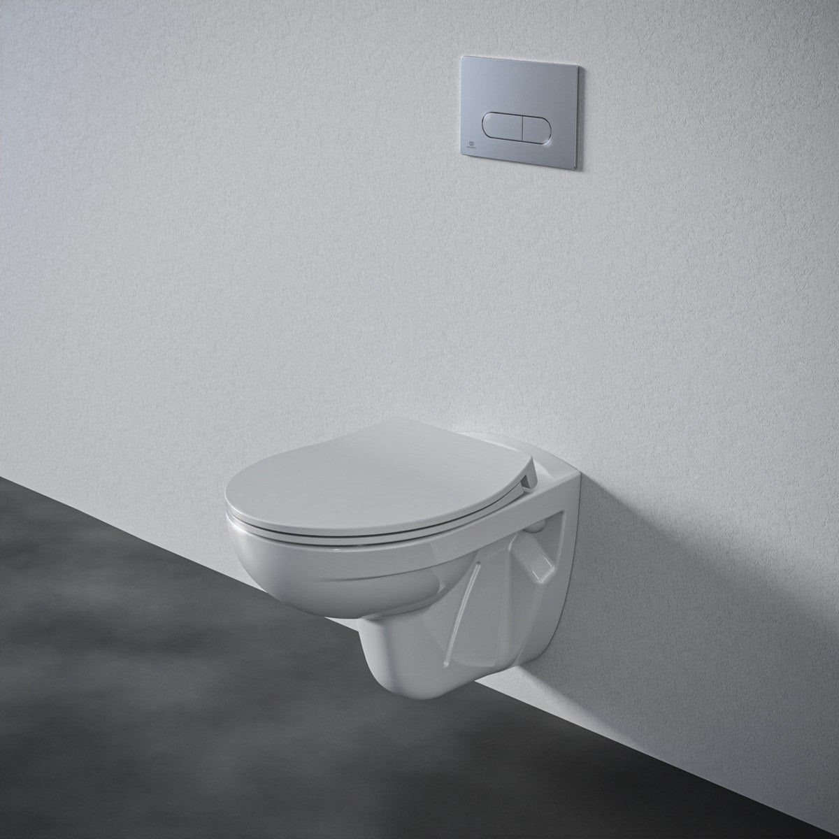 Ideal Standard Eurovit væghængt toilet uden skyllekant inkl. soft close-sæde, hvid – miljøbillede