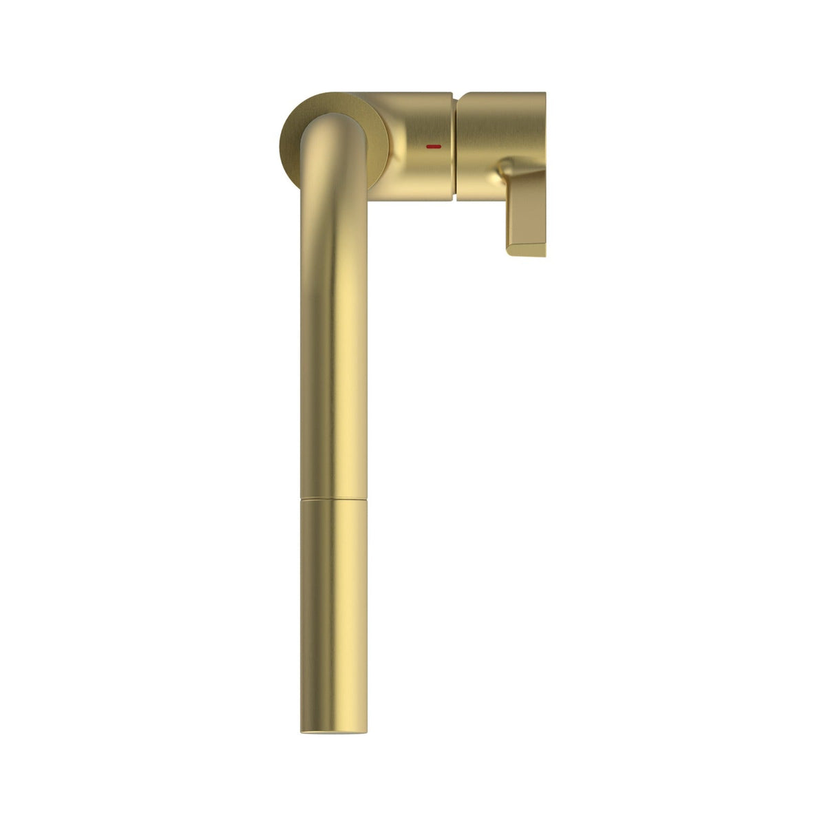 Ideal Standard Gusto køkkenarmatur med L-tud og udtræk, Brushed Gold – set oppefra