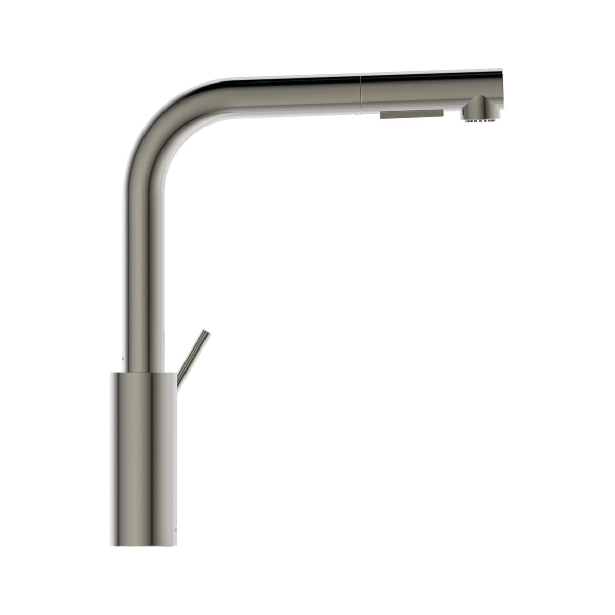 Ideal Standard Gusto køkkenarmatur med L-tud og udtræk, Silver Storm – set fra siden