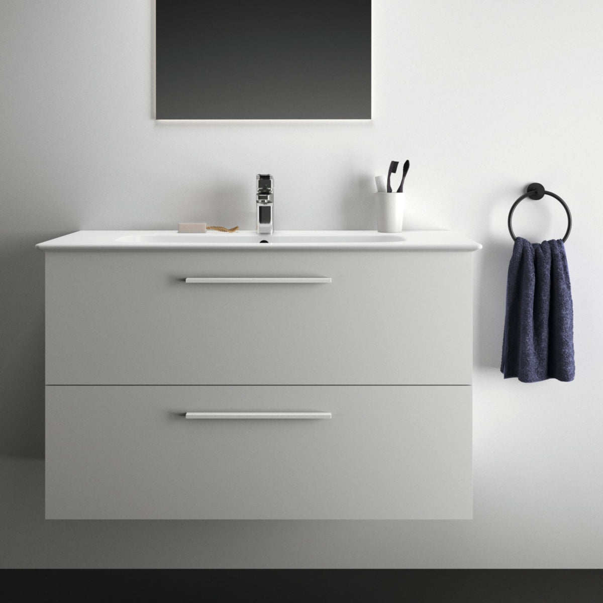 Ideal Standard i.life A badeværelsesmøbel inkl. håndvask, 104 cm, hvid – miljøbillede