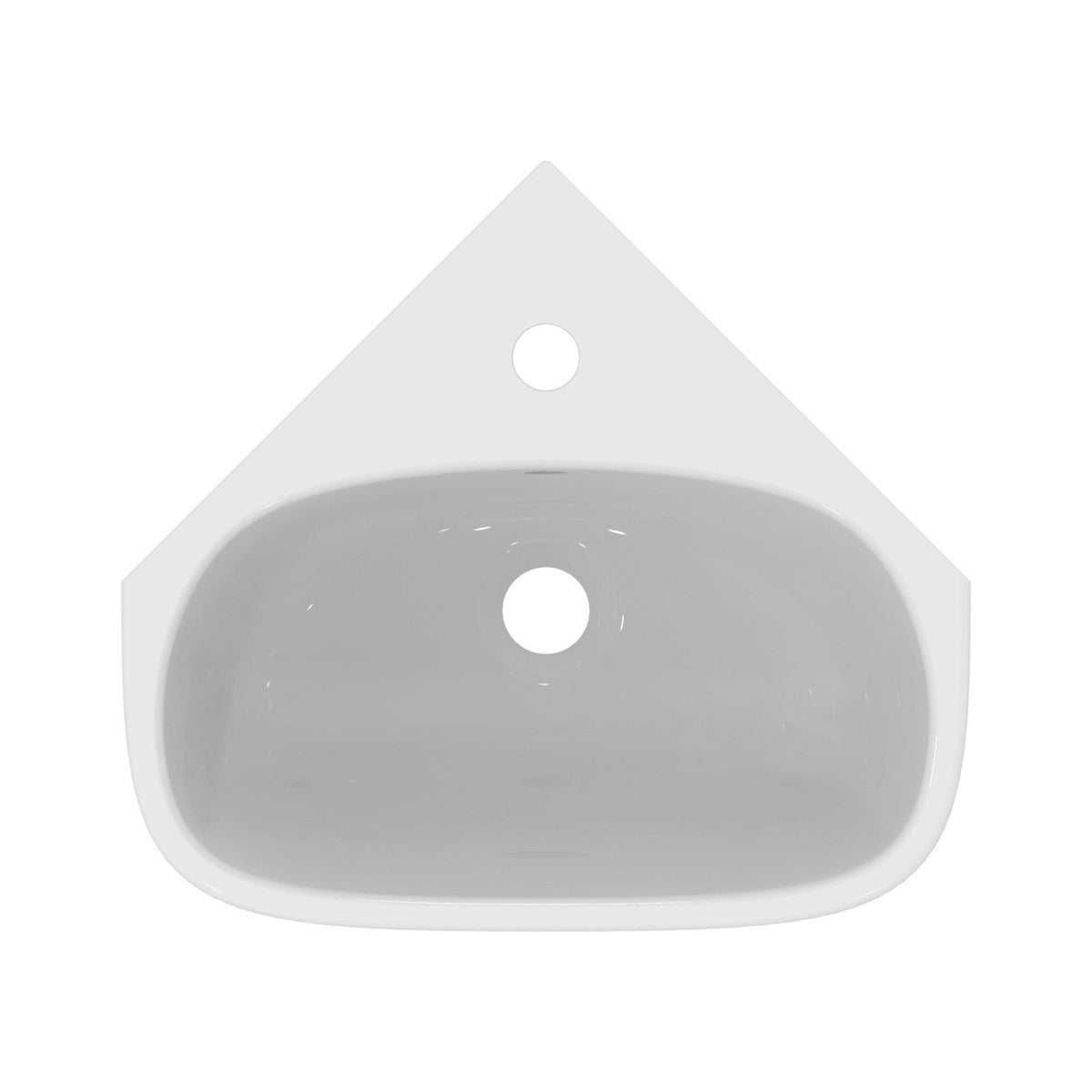 Ideal Standard i.life A hjørnehåndvask, 45x41 cm, hvid – set oppefra