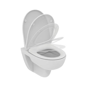 Ideal Standard i.life A væghængt toilet uden skyllekant inkl. soft close-sæde, hvid