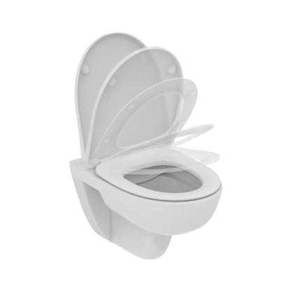 Ideal Standard i.life A væghængt toilet uden skyllekant inkl. soft close-sæde, hvid