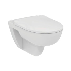 Ideal Standard i.life A væghængt toilet uden skyllekant inkl. soft close-sæde, hvid