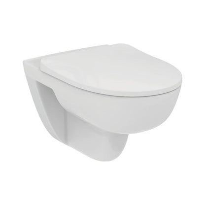 Ideal Standard i.life A væghængt toilet uden skyllekant inkl. soft close-sæde, hvid