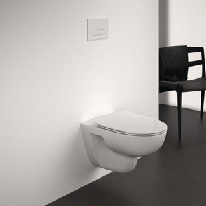 Ideal Standard i.life A væghængt toilet uden skyllekant inkl. soft close-sæde, hvid – miljøbillede