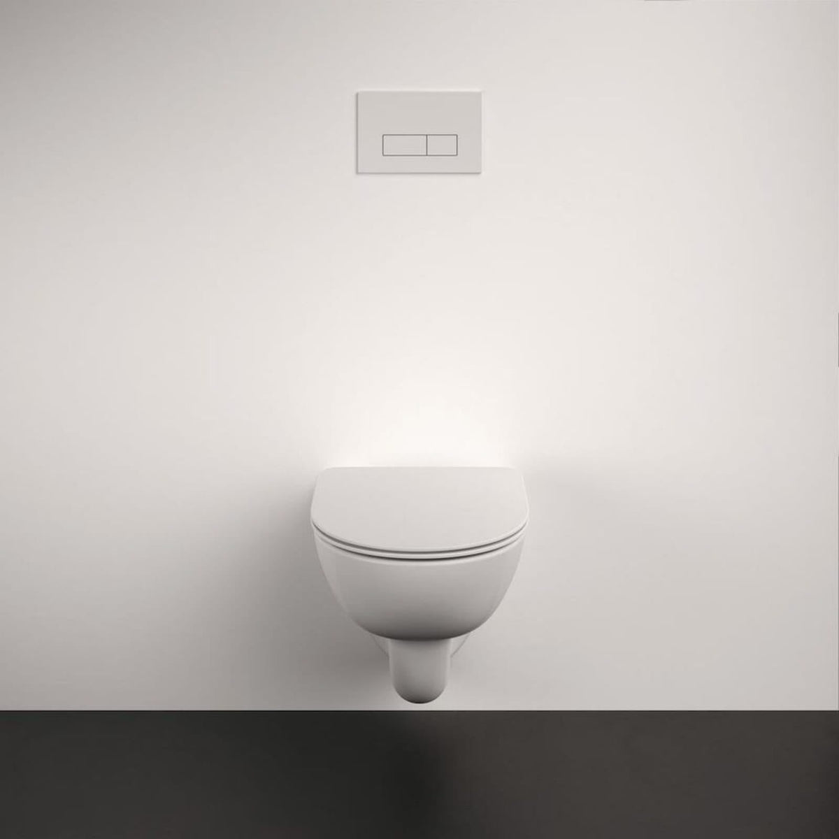 Ideal Standard i.life A væghængt toilet uden skyllekant inkl. soft close-sæde, hvid – miljøbillede