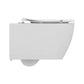 Ideal Standard i.life O væghængt toilet uden skyllekant inkl. soft close-sæde, hvid – set fra siden