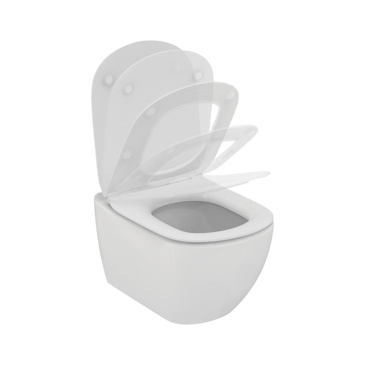 Ideal Standard Tesi AquaBlade væghængt toilet uden skyllekant inkl. soft close-sæde, hvid