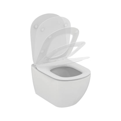 Ideal Standard Tesi AquaBlade væghængt toilet uden skyllekant inkl. soft close-sæde, hvid