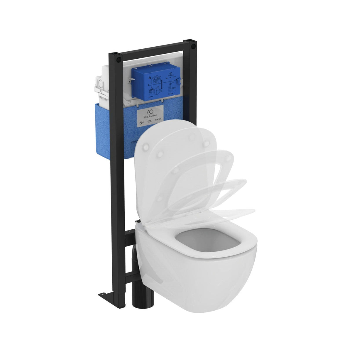 Ideal Standard Tesi AquaBlade væghængt toilet uden skyllekant inkl. soft close-sæde, hvid