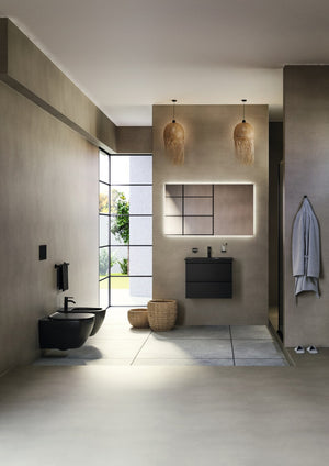 Ideal Standard Tesi AquaBlade væghængt toilet uden skyllekant inkl. soft close-sæde, mat sort – miljøbillede