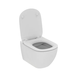 Ideal Standard Tesi væghængt toilet uden skyllekant inkl. soft close-sæde, hvid (slim-sæde)