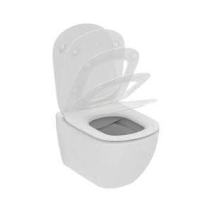 Ideal Standard Tesi væghængt toilet uden skyllekant inkl. soft close-sæde, hvid (slim-sæde)