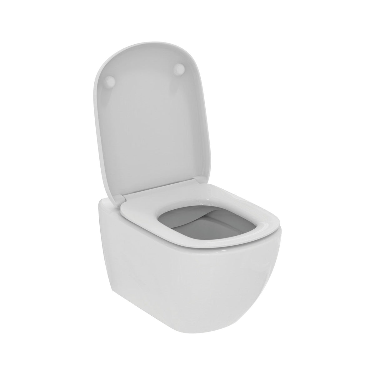 Ideal Standard Tesi væghængt toilet uden skyllekant inkl. soft close-sæde, hvid (wrap-over-sæde)