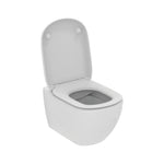 Ideal Standard Tesi væghængt toilet uden skyllekant inkl. soft close-sæde, hvid (wrap-over-sæde)