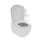 Ideal Standard Tesi væghængt toilet uden skyllekant inkl. soft close-sæde, hvid (wrap-over-sæde)