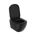 Ideal Standard Tesi væghængt toilet uden skyllekant inkl. soft close-sæde, mat sort (wrap-over-sæde)