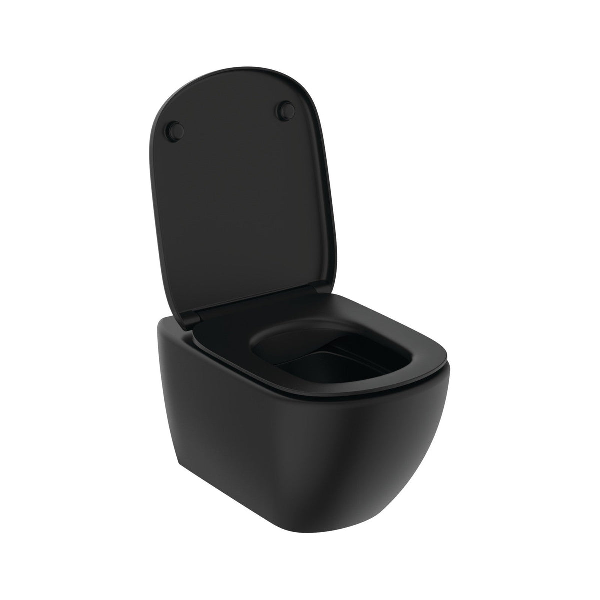 Ideal Standard Tesi væghængt toilet uden skyllekant inkl. soft close-sæde, mat sort (wrap-over-sæde)