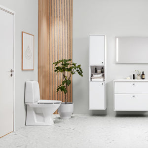 Ifö Spira Rimfree toilet m/lukket s-lås, skruemontering - 650x355 mm