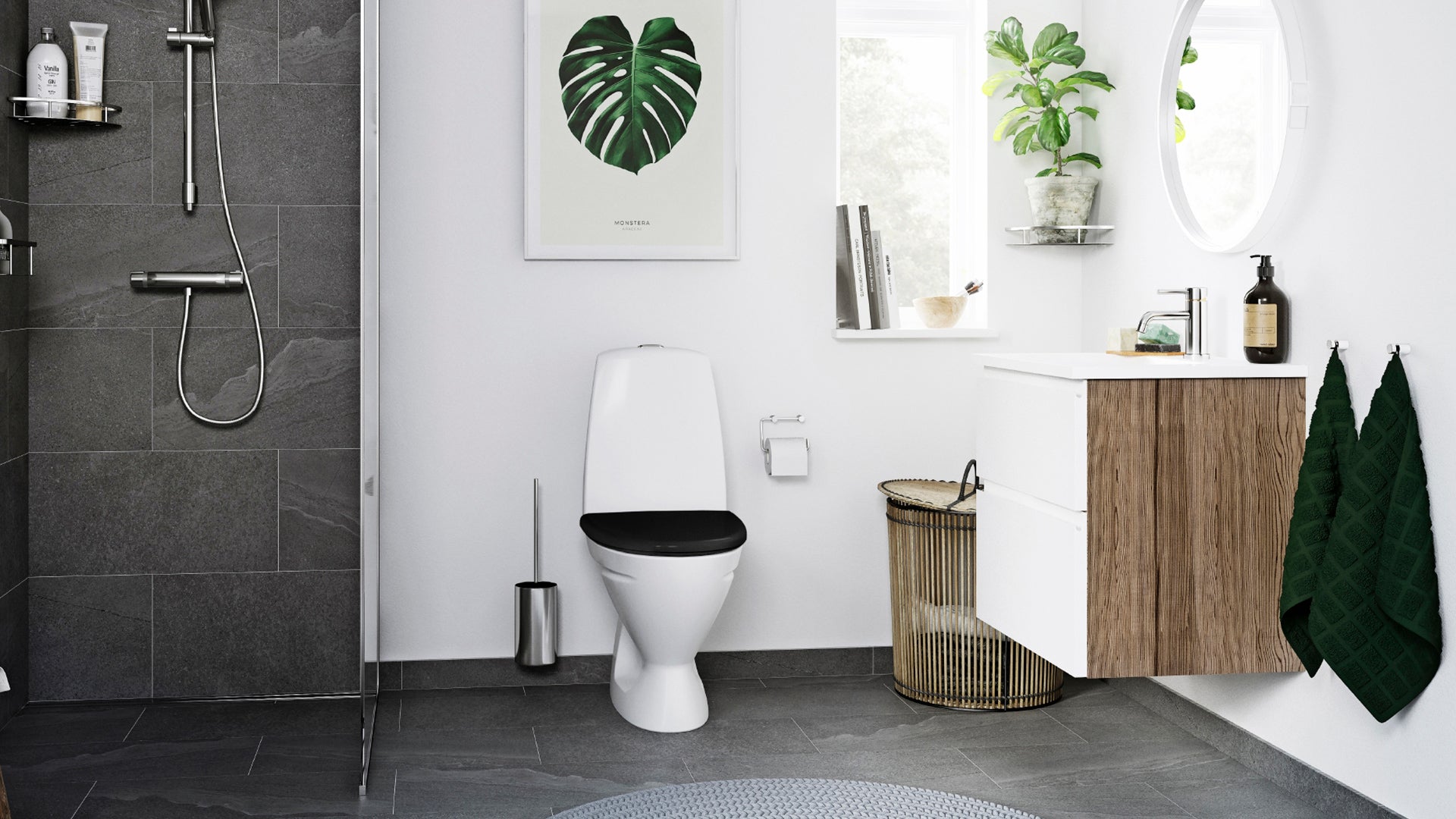 Pressalit toiletsæde i sort