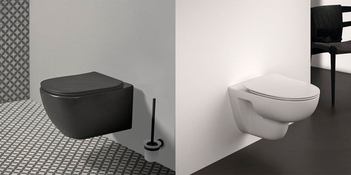 Sort og hvidt toilet