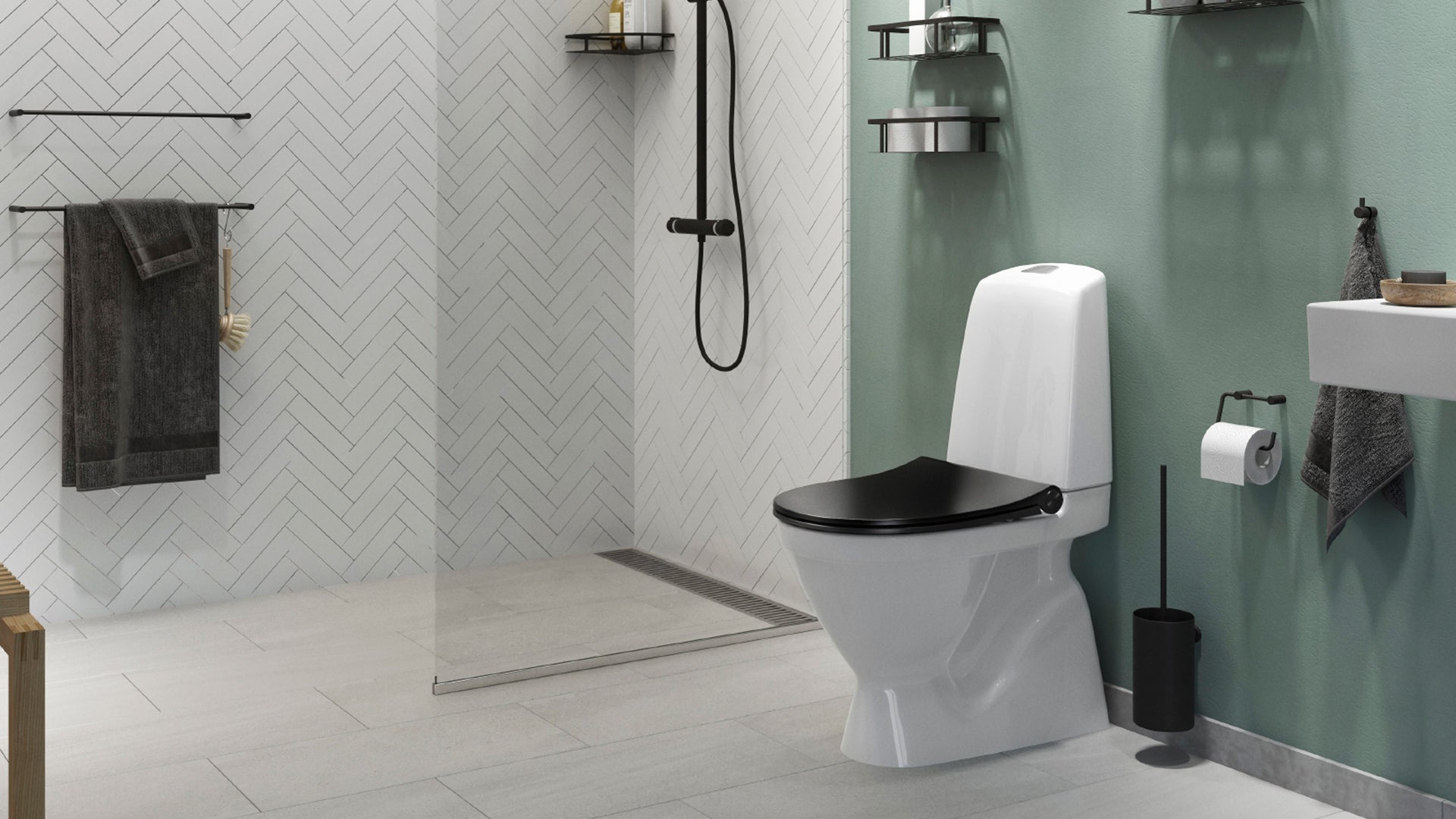 Pressalit toiletsæde i sort