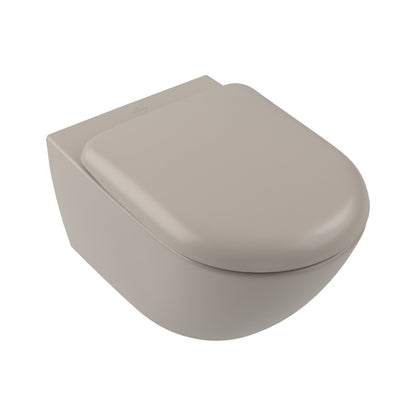 Villeroy & Boch Antao væghængt toilet uden skyllekant inkl. soft close-sæde, Almond (mat beige)