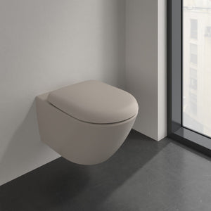 Villeroy & Boch Antao væghængt toilet uden skyllekant inkl. soft close-sæde, Almond (mat beige) – miljøbillede