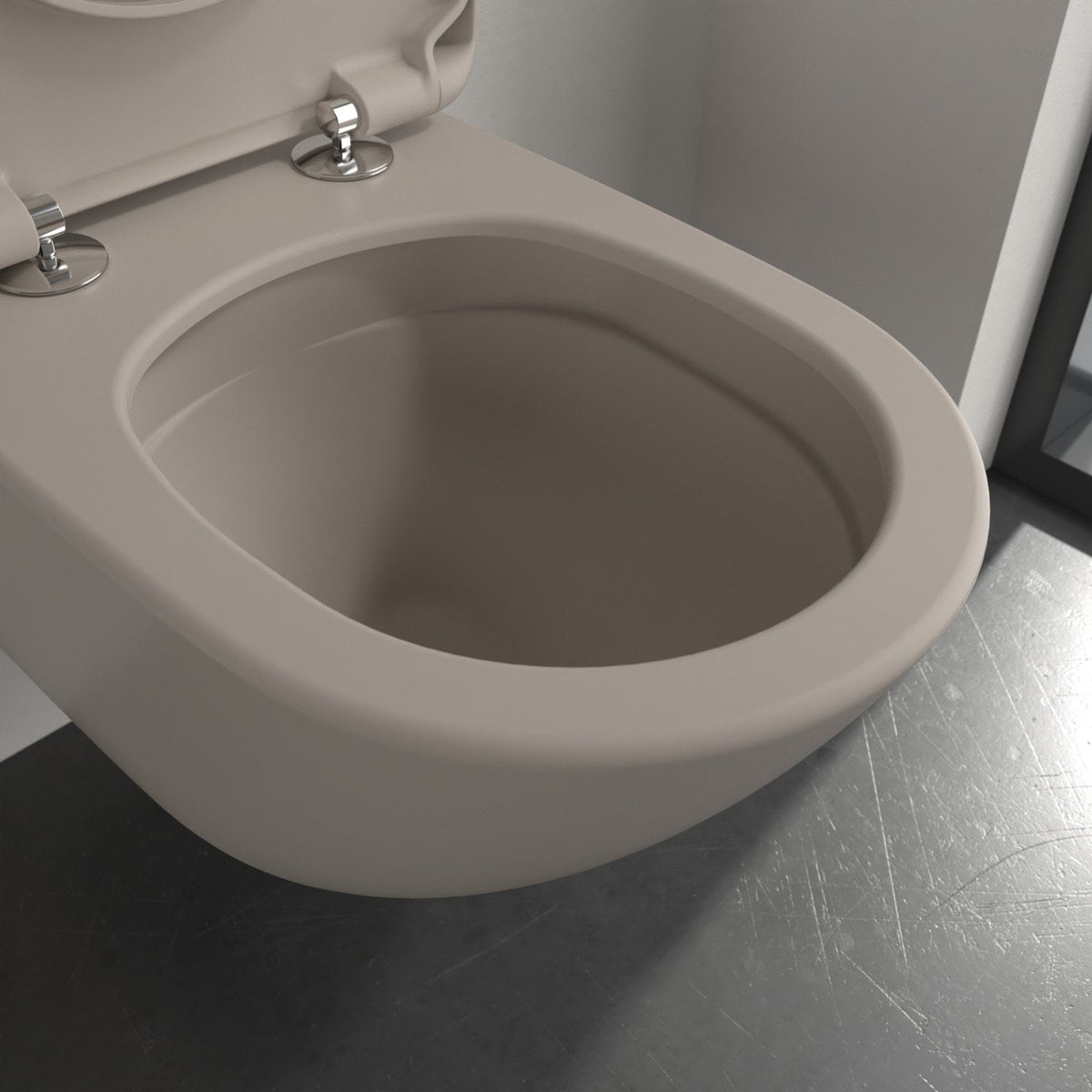 Villeroy & Boch Antao væghængt toilet uden skyllekant inkl. soft close-sæde, Almond (mat beige) – detalje