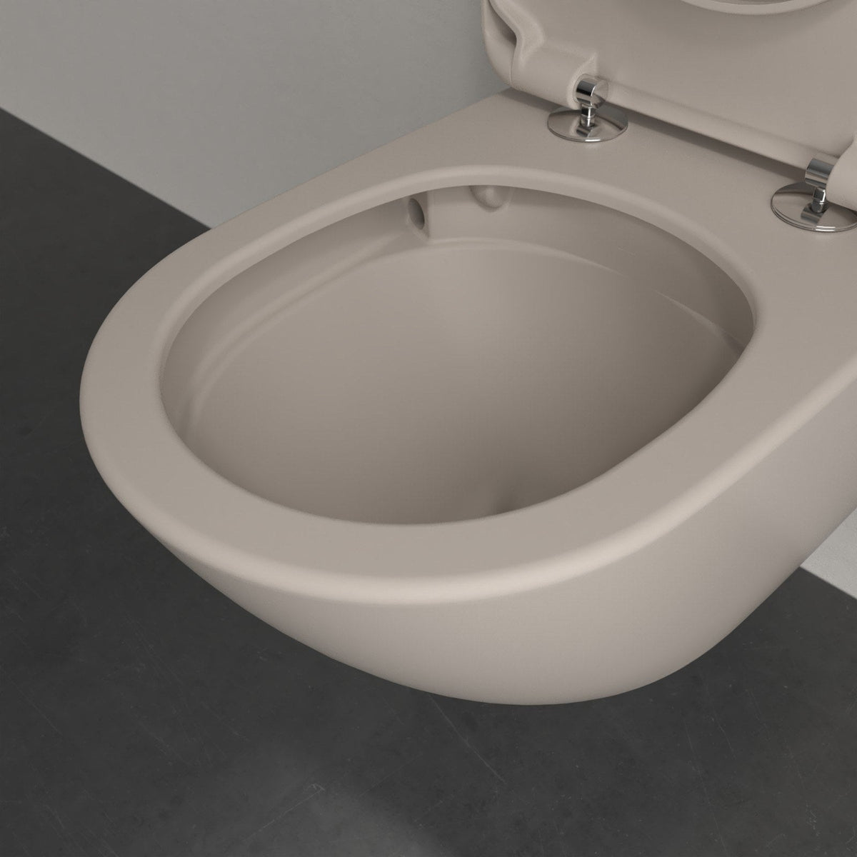 Villeroy & Boch Antao væghængt toilet uden skyllekant inkl. soft close-sæde, Almond (mat beige) – detalje