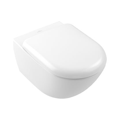 Villeroy & Boch Antao væghængt toilet uden skyllekant inkl. soft close-sæde, Stone White (mat hvid)