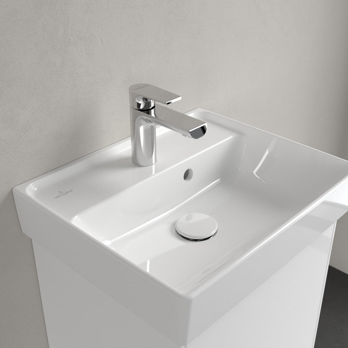 Villeroy & Boch Collaro kompakt håndvask, 45x37 cm, hvid – detalje