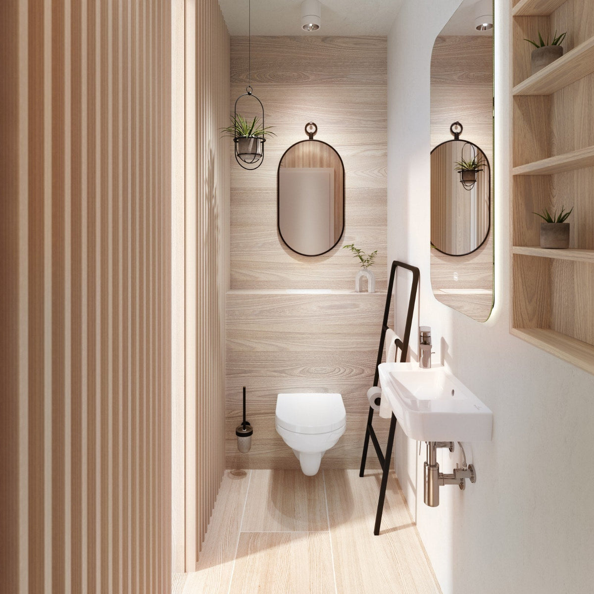 Villeroy & Boch O.novo væghængt toilet uden skyllekant inkl. soft close-sæde, hvid – miljøbillede