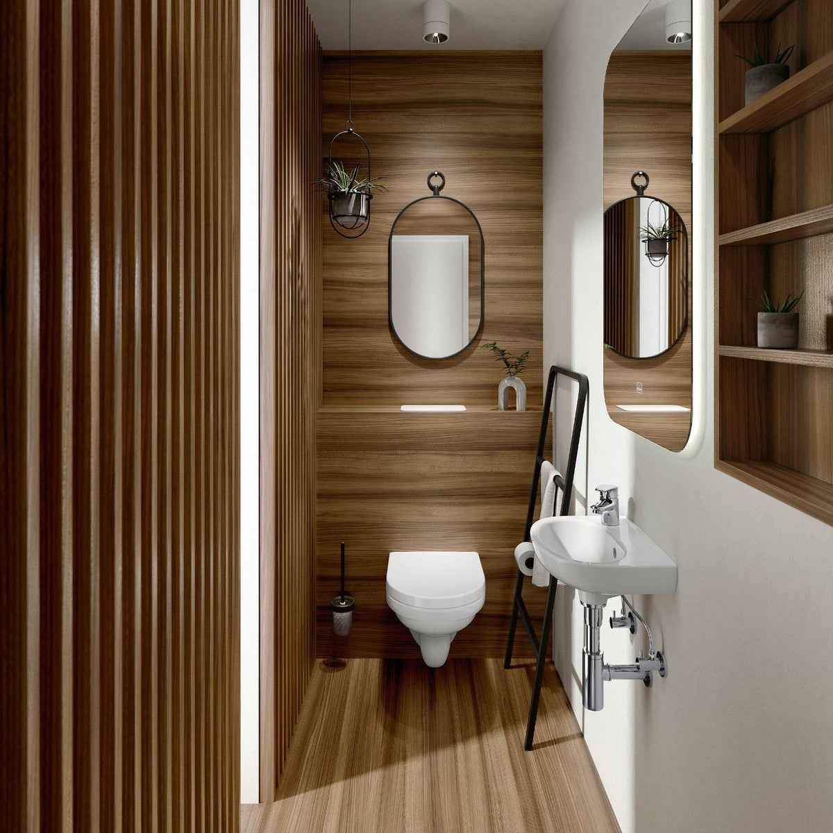 Villeroy & Boch O.novo væghængt toilet uden skyllekant inkl. soft close-sæde, hvid – miljøbillede